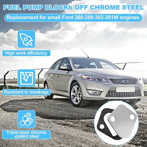 بديل Earthtec لكتلة صغيرة من مضخة الوقود Ford Blockk Off Chrom Steel 260 289 302 351W 2058 in Kuwait
