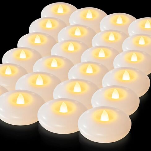5plots 24Pack 200 Hour Flameless Floating Candles, 3 Inches White Waterproof Led Tealights for Wedding Vases Centerpieces Party Proposal Pool Decor Decoration in Saudi Arabia
