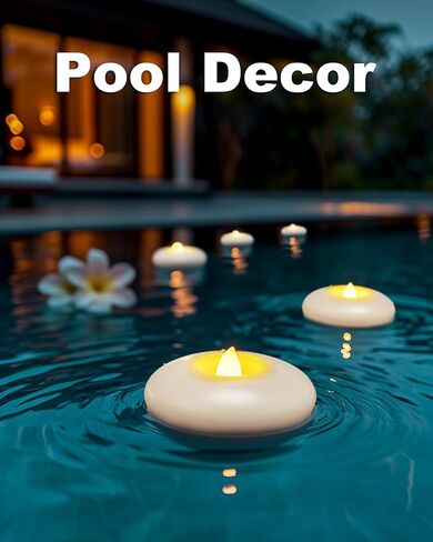5plots 24Pack 200 Hour Flameless Floating Candles, 3 Inches White Waterproof Led Tealights for Wedding Vases Centerpieces Party Proposal Pool Decor Decoration in Saudi Arabia