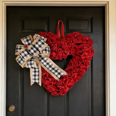 ديكور عيد الحب، أكاليل عيد الحب للباب الأمامي، إكليل القلب للشرفة المنزلية والجدار الخارجي، على شكل قلب ديكور أحمر كبير دي سان فالنتين - Corazones para Decoracion in Kuwait