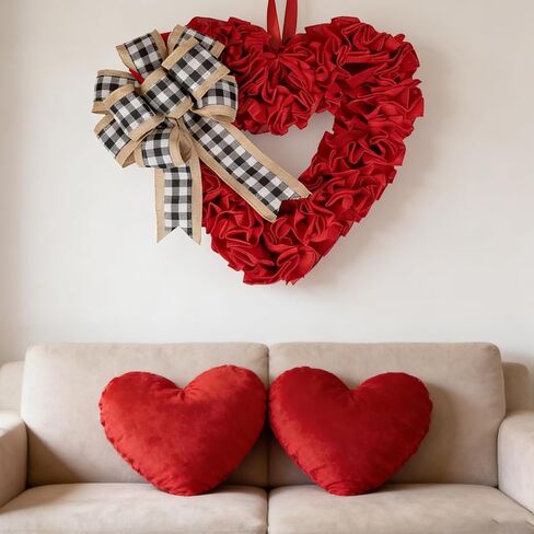 ديكور عيد الحب، أكاليل عيد الحب للباب الأمامي، إكليل القلب للشرفة المنزلية والجدار الخارجي، على شكل قلب ديكور أحمر كبير دي سان فالنتين - Corazones para Decoracion in Kuwait