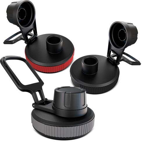3Pcs Hydro Flask Water Bottle Lids - Insulated Water Bottle Replacement Lid Hydro Flask Wide Mouth Straw Lid Hydra Peak Replacement Lid - Black Thermoflask Lid Replacement Sport Water Bottle Lid in Kuwait