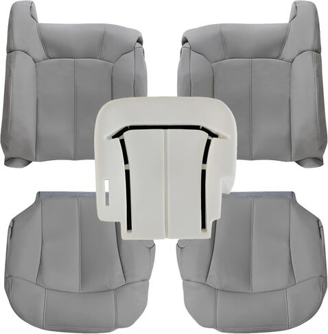 NLQR Front Driver and Passenger Side Bottom and Top Seat Covers & Driver Bottom Foam Cushion Compatible with Chevy Silverado Tahoe Suburban GMC Sierra 1999-2002 in Saudi Arabia