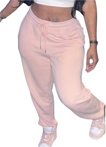 Verdusa Women's Drawstring Waist Athletic Sweatpants Workout Casual Track Pants with Pockets in Saudi Arabia