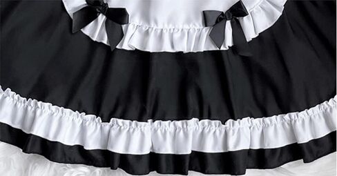 Maid Dress Black Outfit with Big Skirt Coffee Shop Uniform Amusement Fairy Tale Halloween Carnival Party Dress in Saudi Arabia