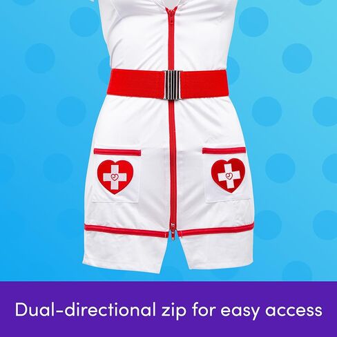 Lovehoney Nurse Costume | Adult Nurse Outfit with Hat | Plus Size White Dress | Cosplay Lingerie for Women | Sizes 4-18 in Kuwait