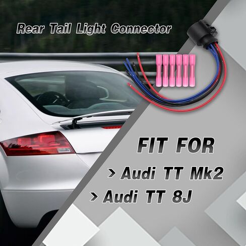 Rear Tail Light Connector Fit for Audi TT Mk2 8J Wiring Harness Loom Connector Plug, Replacement for 1J0973733 in Saudi Arabia