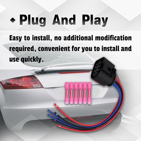 Rear Tail Light Connector Fit for Audi TT Mk2 8J Wiring Harness Loom Connector Plug, Replacement for 1J0973733 in Saudi Arabia