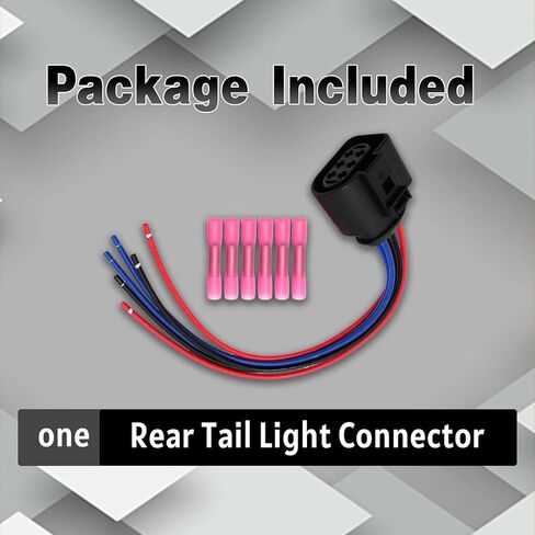 Rear Tail Light Connector Fit for Audi TT Mk2 8J Wiring Harness Loom Connector Plug, Replacement for 1J0973733 in Saudi Arabia