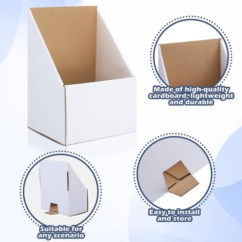 50 Pcs Corrugated Brochure Holders for 4 x 9'' Literature White Cardboard Display Stands Corrugated Trifold Brochure Holders for Magazine, Pamphlet, Booklets, Menu, Offices in Saudi Arabia