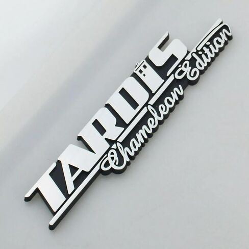 Pair Set Tardis Chameleon Edition Emblem Dr Who Car 3D Badges Sticker Fit for Universal Widow Car Truck Scooter (Silver Black) in Saudi Arabia