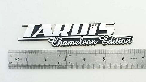 Pair Set Tardis Chameleon Edition Emblem Dr Who Car 3D Badges Sticker Fit for Universal Widow Car Truck Scooter (Silver Black) in Saudi Arabia