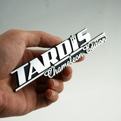 Pair Set Tardis Chameleon Edition Emblem Dr Who Car 3D Badges Sticker Fit for Universal Widow Car Truck Scooter (Silver Black) in Saudi Arabia