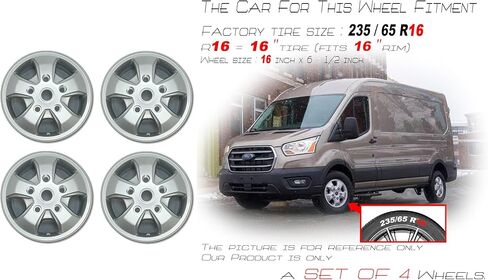 عجلة تصميم Ford Transit 150 250 350 OEM مقاس 16 بوصة 2017-2021 16x6.5 مجموعة فضية مكونة من 4 حافة بديلة HK411007AA in Saudi Arabia