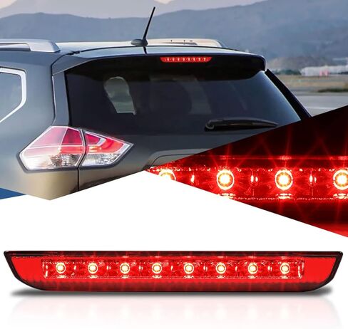 ضوء الفرامل الثالث LED بالكامل من Auto Dynasty متوافق مع 2014-2019 Nissan Rogue، مصباح الكابينة الخلفي الخلفي للشحن، ضوء إيقاف عالي، غطاء أحمر in Saudi Arabia