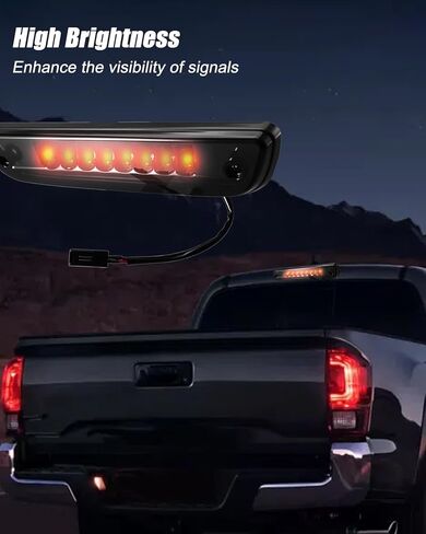 LED Third Brake Light Lamp Fit for Tacoma 1995-2015 Tacoma 2016 Second, Rear Center High Mount Stop Lamp Black Housing Clear Lens Replace 81570-04030 8157004030 81571-04010 8157104010 in Saudi Arabia
