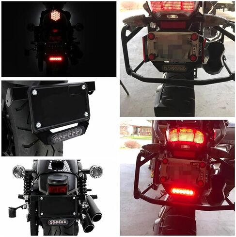 Universal LED Motorcycle B6 Dual License Plate LED Brake Light ATV Burst Flash Tail Stop Lamp Auxiliary Lights Taillight in Kuwait