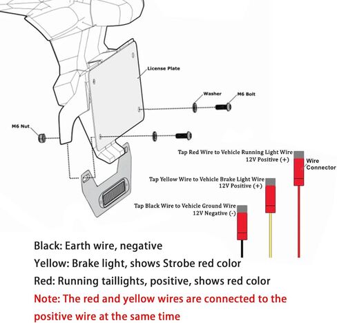 Universal LED Motorcycle B6 Dual License Plate LED Brake Light ATV Burst Flash Tail Stop Lamp Auxiliary Lights Taillight in Kuwait