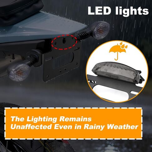Fender Eliminator Fit for KLX300 / SM 2024-2025 License Plate Holder with LED Light Tail Tidy Fits Aftermarket/OEM Turn Signals in Saudi Arabia