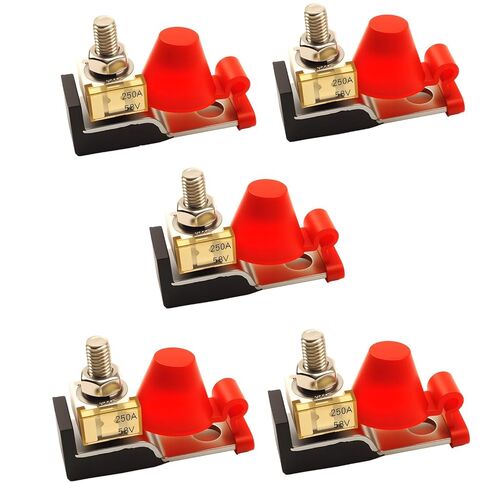 5Pack Single Stud M8 (5/16") 58V Terminal Block Fuse 250A HABF Battery Fuse Marine Rated Battery Fuse Block for RV, Truck, Boat, and Heavy-Duty Vehicles in Saudi Arabia
