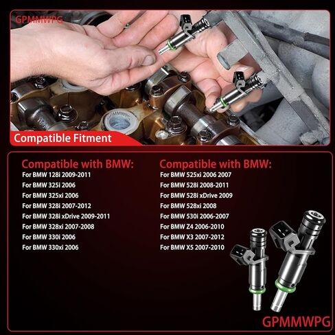 6Pcs Fuel Injectors 7531634 FJ748 Injector 6Holes Compatible with BMW 328i 330i 530i 128i X3 X5 Z4 525i 528i 325xi 2006 2007 2008 2009 2010 2011 2012 3.0L Engine 13537531634 Set of 6 in Saudi Arabia