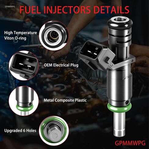 6Pcs Fuel Injectors 7531634 FJ748 Injector 6Holes Compatible with BMW 328i 330i 530i 128i X3 X5 Z4 525i 528i 325xi 2006 2007 2008 2009 2010 2011 2012 3.0L Engine 13537531634 Set of 6 in Saudi Arabia