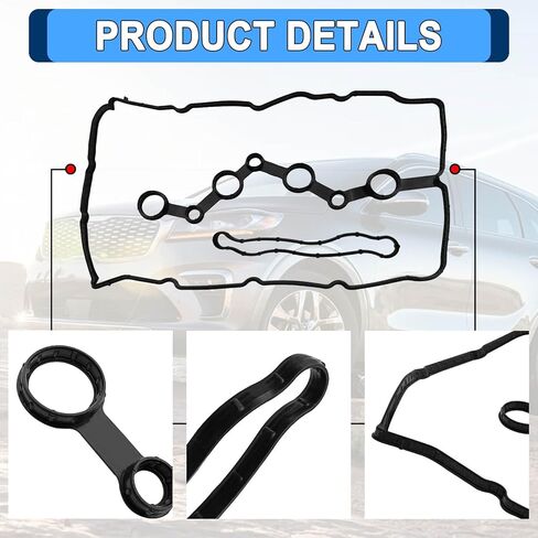 ZOKYUYS® Engine Valve Cover Gasket Set Fit for Hyundai Sonata Santa Fe (2015-2020), Fit for Kia Sorento Optima (2016-2020), 2.0L 2.4L, Replace VS50892 22441-2GGB0/ Black in Saudi Arabia