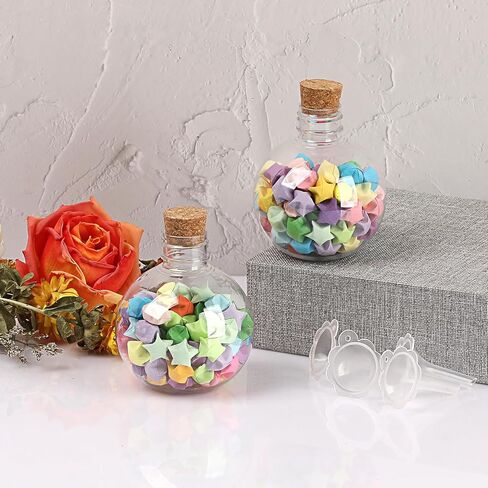 30 حزمة 5oz الكرة شكل البلاستيك زجاجات الفن الرمال زجاجات جرعة كروية مع الفلين زجاجة الخمور واضحة متمنيا قارورة كوكتيل كرات زخرفة DIY بها بنفسك هدية الحرف حفل زفاف الديكور in Kuwait