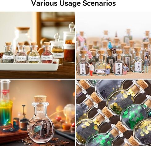 100 Pcs 2ml Mini Glass Bottles with Cork Stoppers, Small Wishing Potion & Clear Drifting Message Glass Vials for Birthday Party Favors, DIY Crafts, Spell Jars and Gift Making Supplies in Saudi Arabia