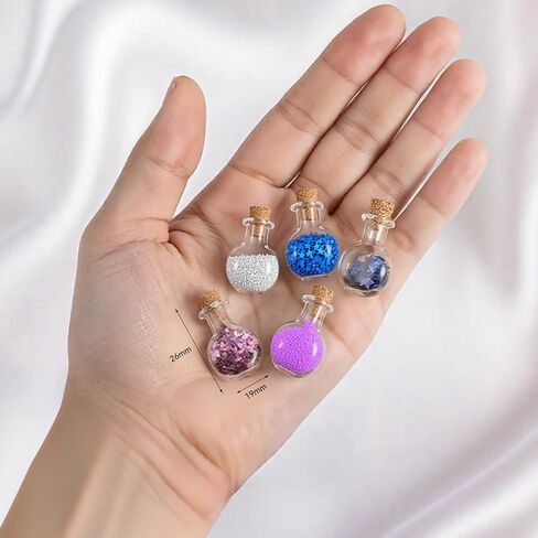 100 Pcs 2ml Mini Glass Bottles with Cork Stoppers, Small Wishing Potion & Clear Drifting Message Glass Vials for Birthday Party Favors, DIY Crafts, Spell Jars and Gift Making Supplies in Saudi Arabia