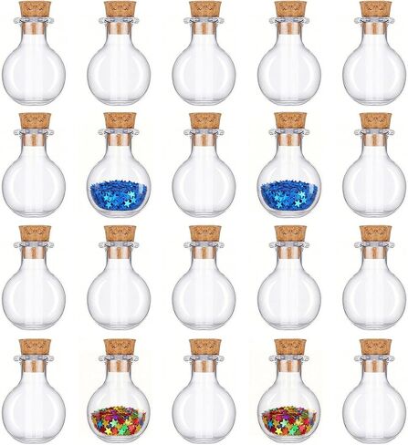 100 Pcs 2ml Mini Glass Bottles with Cork Stoppers, Small Wishing Potion & Clear Drifting Message Glass Vials for Birthday Party Favors, DIY Crafts, Spell Jars and Gift Making Supplies in Saudi Arabia