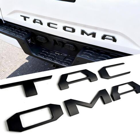 حروف إدراج الباب الخلفي 2016-2023، حروف الباب الخلفي لتاكوما، شارات الباب الخلفي المرتفعة ثلاثية الأبعاد مع لاصق قوي، شعارات بلاستيكية ABS سوداء غير لامعة، ملحقات سهلة التركيب لتاكوما in Kuwait