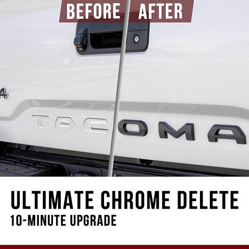 حروف إدراج الباب الخلفي 2016-2023، حروف الباب الخلفي لتاكوما، شارات الباب الخلفي المرتفعة ثلاثية الأبعاد مع لاصق قوي، شعارات بلاستيكية ABS سوداء غير لامعة، ملحقات سهلة التركيب لتاكوما in Kuwait