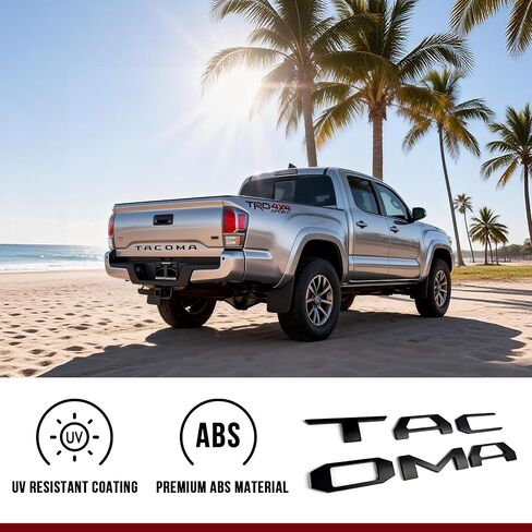 حروف إدراج الباب الخلفي 2016-2023، حروف الباب الخلفي لتاكوما، شارات الباب الخلفي المرتفعة ثلاثية الأبعاد مع لاصق قوي، شعارات بلاستيكية ABS سوداء غير لامعة، ملحقات سهلة التركيب لتاكوما in Kuwait