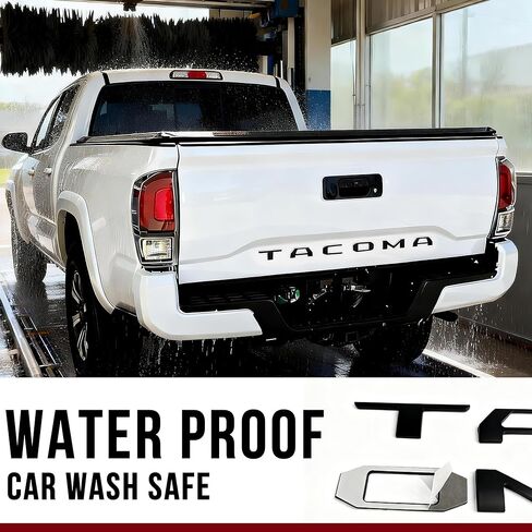 حروف إدراج الباب الخلفي 2016-2023، حروف الباب الخلفي لتاكوما، شارات الباب الخلفي المرتفعة ثلاثية الأبعاد مع لاصق قوي، شعارات بلاستيكية ABS سوداء غير لامعة، ملحقات سهلة التركيب لتاكوما in Kuwait