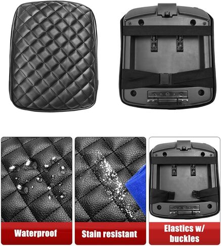 KBH Center Console Armrest Cover for Nissan Frontier 2005-2021, Xterra 2005-2015, Middle Console Arm Rest Lid Cushion Pad, Vinyl Leather Interior Accessories, Anti-Scratch, Black in Saudi Arabia