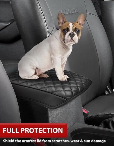 KBH Center Console Armrest Cover for Nissan Frontier 2005-2021, Xterra 2005-2015, Middle Console Arm Rest Lid Cushion Pad, Vinyl Leather Interior Accessories, Anti-Scratch, Black in Saudi Arabia
