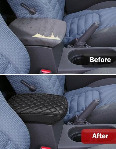 KBH Center Console Armrest Cover for Nissan Frontier 2005-2021, Xterra 2005-2015, Middle Console Arm Rest Lid Cushion Pad, Vinyl Leather Interior Accessories, Anti-Scratch, Black in Saudi Arabia