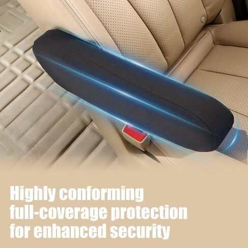 2PCS Armrest Cover for Car, Wear-Resistant Arm Rest Covers, Elastic Fabric Auto Seat Armrest Protectors, Soft & Comfortable Front Seat Arm Rest pads for Truck, Car, SUV, Sedan, Black in Saudi Arabia