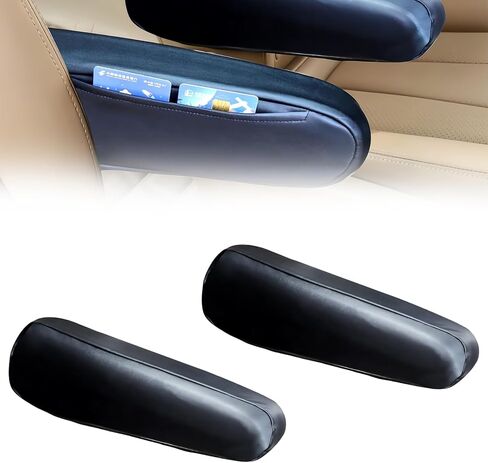 2PCS Armrest Cover for Car, Wear-Resistant Arm Rest Covers, Elastic Fabric Auto Seat Armrest Protectors, Soft & Comfortable Front Seat Arm Rest pads for Truck, Car, SUV, Sedan, Black in Saudi Arabia
