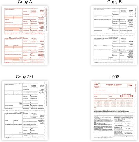 Office Depot® 1099-INT Laser Tax Forms with Envelopes, 4-Part, 2-Up, 8-1/2" x 11", Pack of 10 Form Sets in Saudi Arabia