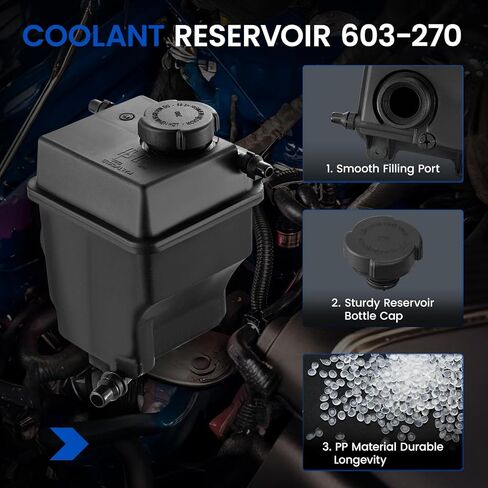Engine Coolant Reservoir Tank 603-270 Compatible with BMW X5 4.4L 4.8L 2004-2006 Land Rover Range Rover 2003-2005 4.4L Replace 17137501959 17117639022 603270 FRT2002C FRT1911C ETP0138 Z49008 in Saudi Arabia