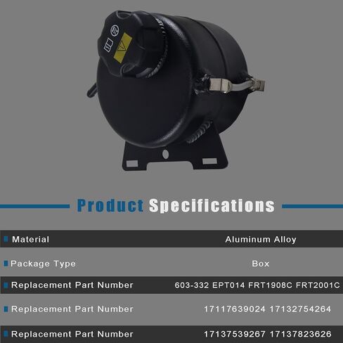 603-332 خزان تبريد محرك الألومنيوم مع غطاء، متوافق مع BMW 118i 318i i3 i3s i8 2014-2019، ميني كوبر كونتريمان بيسمان 2007-2016، خزان توسيع استرداد الفائض in Kuwait