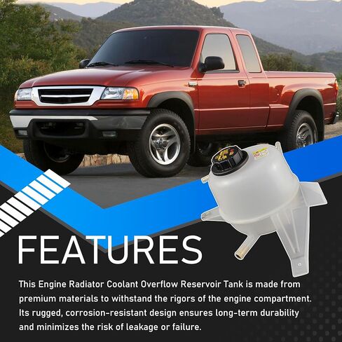 Engine Coolant Overflow Reservoir Expansion Tank With Cap Compatible With 2001-2011 Ford Ranger L4 2.3L Mazda B2300 L4 2.3L Replaces 603-091 1L5Z8A080AC 2L5Z8A080AA 9C3Z8101B 603091 in Saudi Arabia