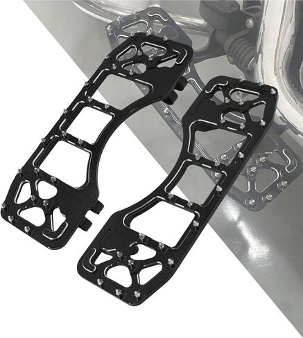 HDBUBALUS CNC أوتاد قدم واسعة طراز Chopper Bobber Style Front Driver Footpegs ألواح أرضية ممتدة تناسب Harley Touring Road Glide Softail FLST Dyna FLD زوج واحد in Saudi Arabia