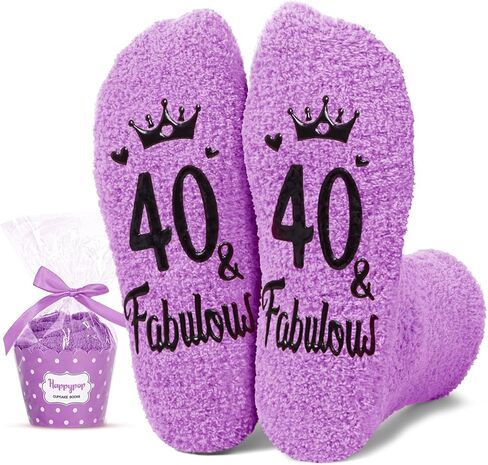HAPPYPOP Birthday Gifts Socks for Women - 40 45 50 55 60 65 70 Birthday Gifts Sock in Purple in Saudi Arabia