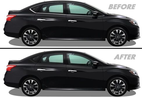 SlickMod Chrome Delete Blackout Vinyl Overlay for 2013-2019 Nissan Sentra Window Trim (Gloss Black) in Saudi Arabia