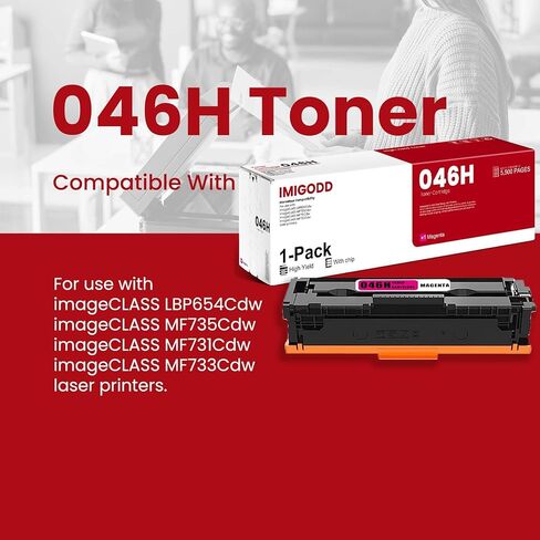1-Pack 045H(1252C001) Magenta Toner Cartridge Replacement for Canon High Capacity 5,500 Pages with Image Class LBP654Cdw MF735Cdw MF731Cdw MF733Cdw Printer（with chip） in Saudi Arabia