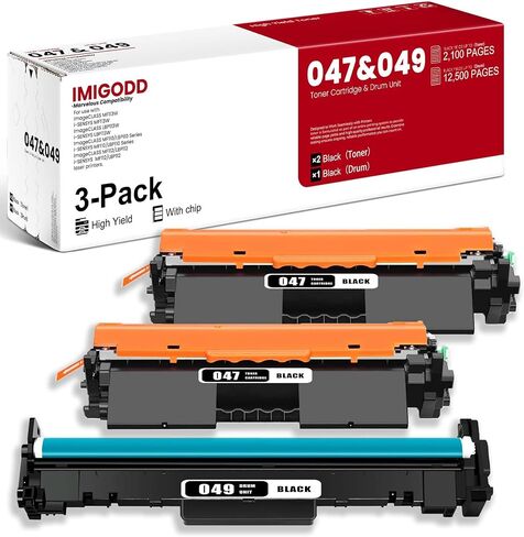 2-Pack 047 2164C001 Black Toner Cartridge & 1-Pack 049 2165C001 Black Drum Unit Replacement for Canon with imageCLASS MF113W LBP113W MF110/LBP110 Series MF112/LBP112 i-SENSYS MF113W Printer（with chip） in Saudi Arabia