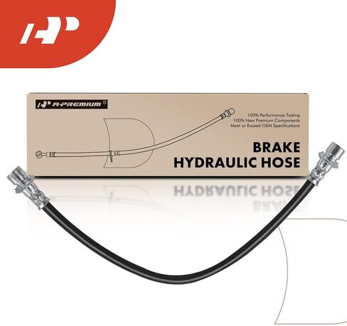 A-Premium Front Driver or Passenger Brake Hydraulic Hose Compatible with Select Toyota Models - Tacoma 2004, with Traction Control and 6 Lug Wheels - Replace# 9094702D73 in Saudi Arabia